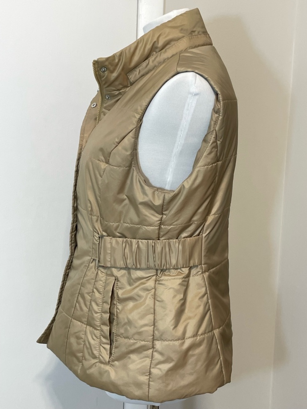 New York & Company Women's Quilted Puffer Vest Gold Brown Size M - Picture 5 of 13
